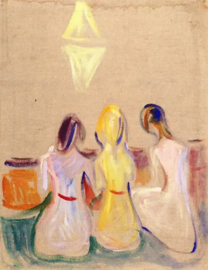 Kolme nuorta naista istumassa - Edvard Munch