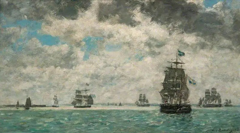 Kolme mastoa Antwerpenin edustalla - Eugène Boudin