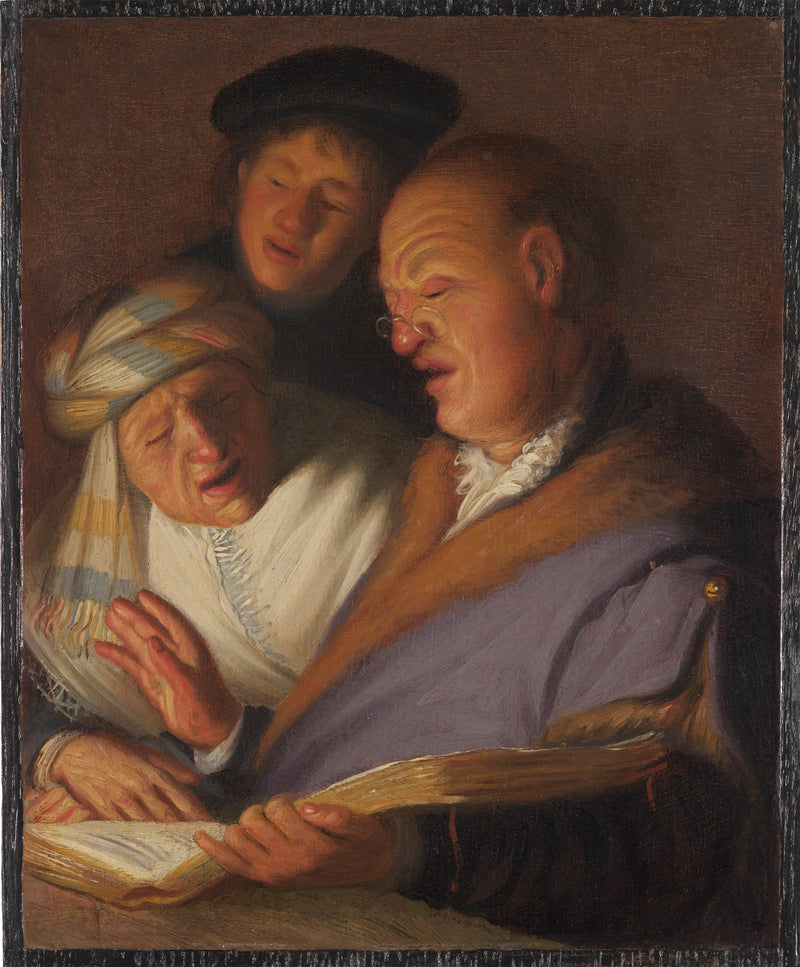 Kolme laulajaa (Kuuntelun allegoria) - Rembrandt
