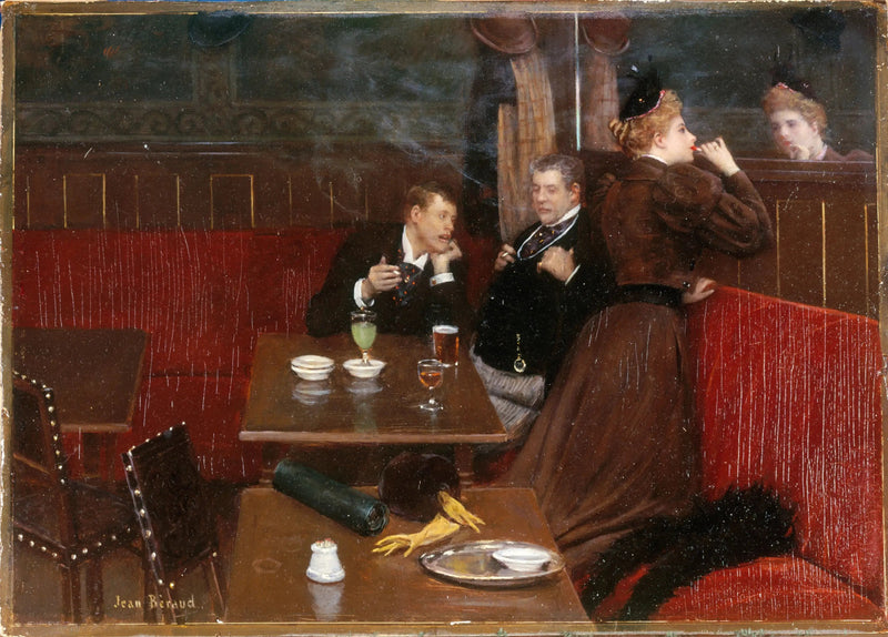 Kolme henkilöä kahvilassa - Jean Béraud