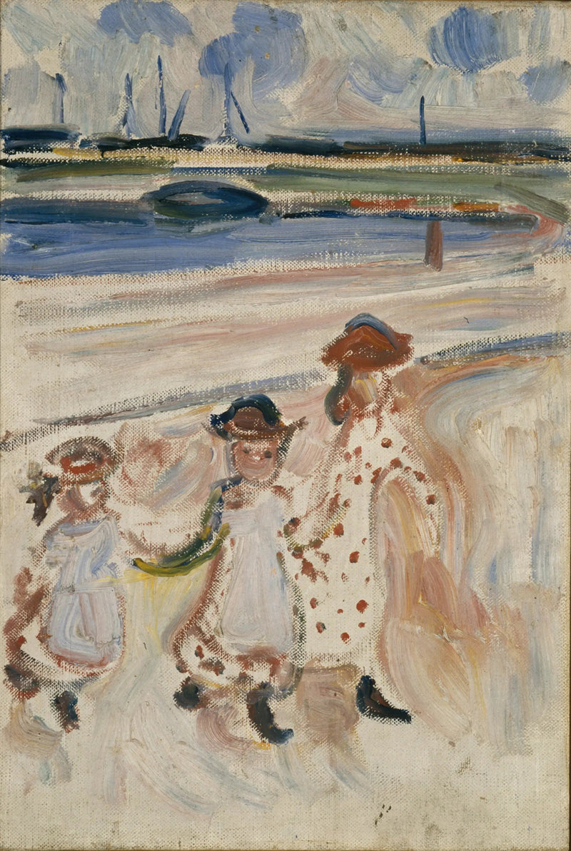 Kolme pientä tyttöä rannalla - Edvard Munch
