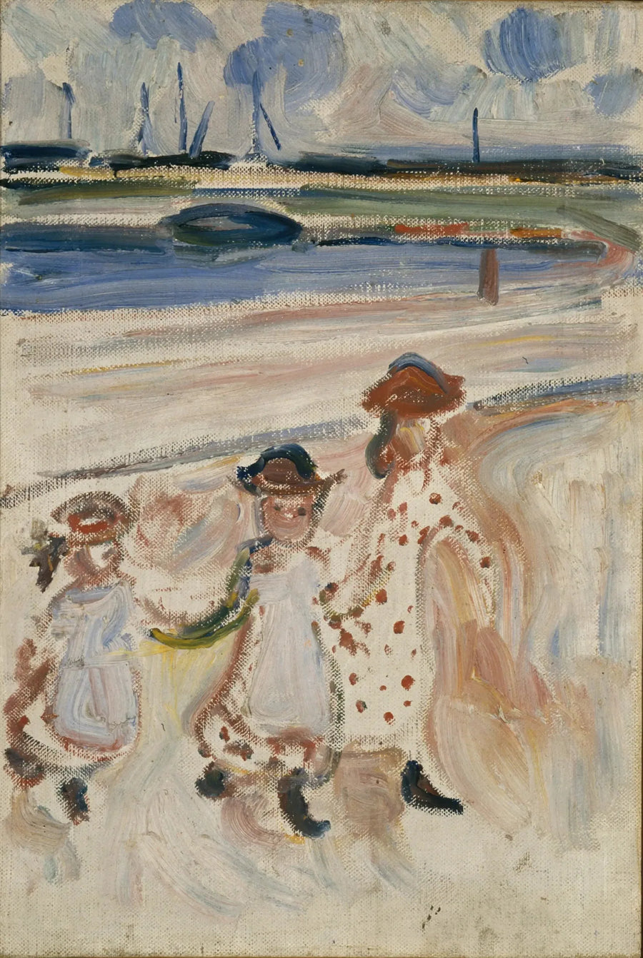 Kolme pientä tyttöä rannalla - Edvard Munch