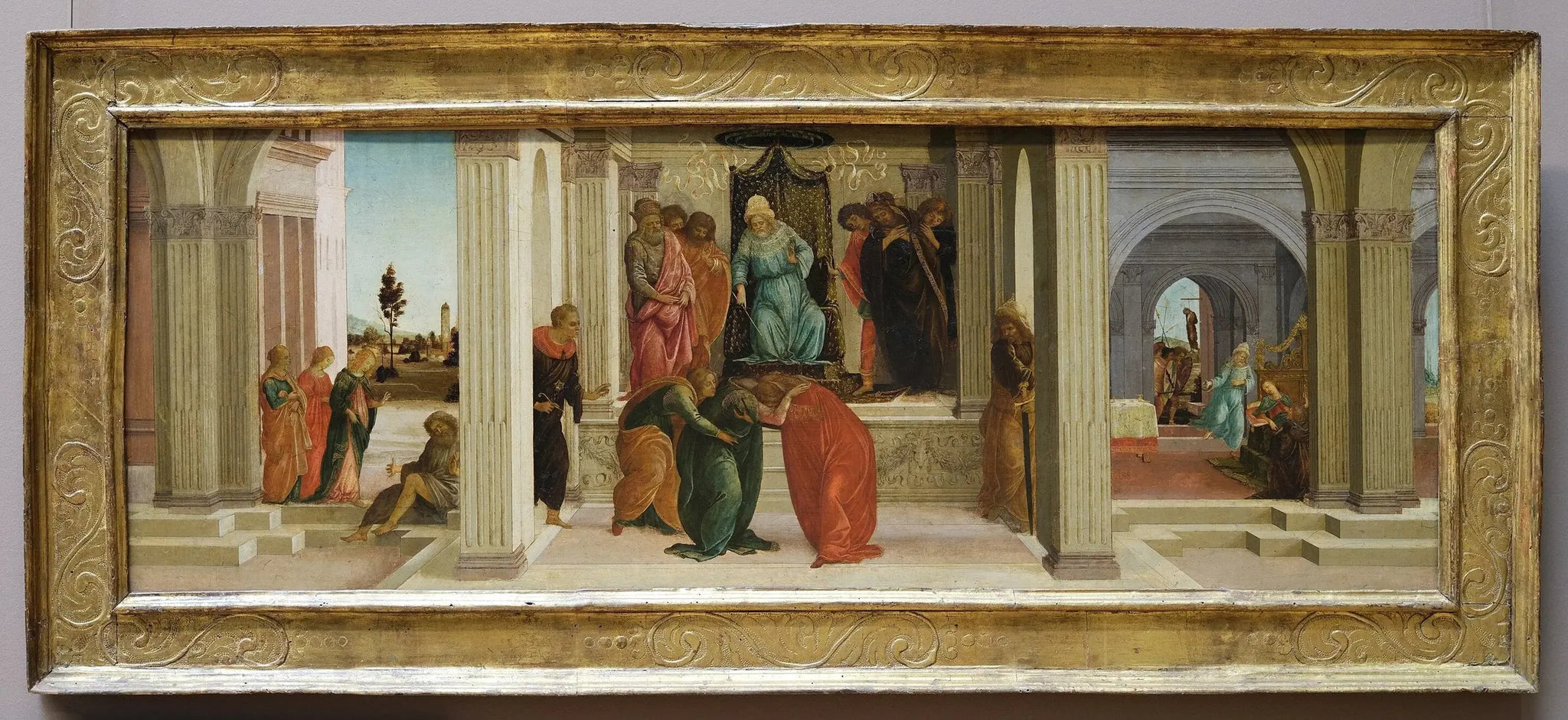 Trois scènes de l'histoire d'Esther - Sandro Botticelli image 2 copie peinte à la main à l’huile