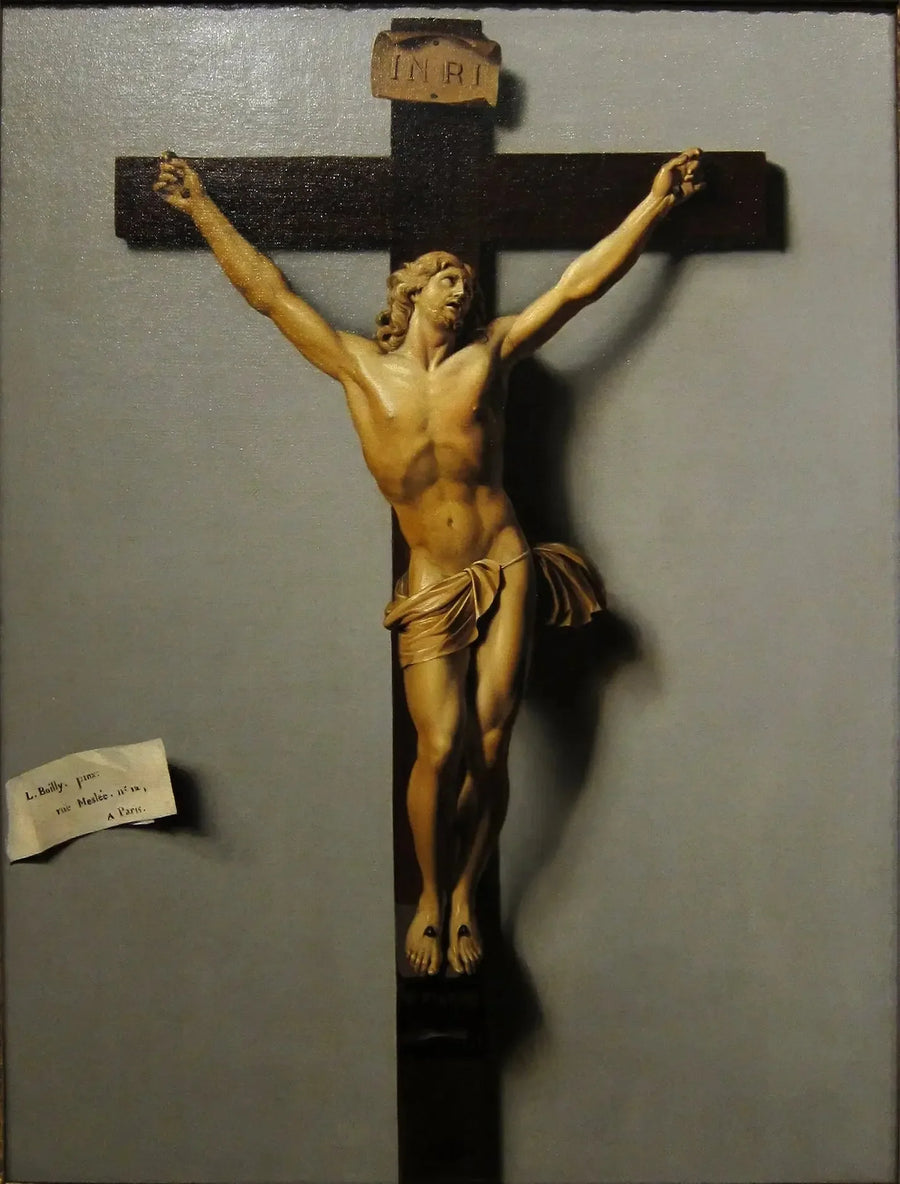 Trompe l'œil ristiinnaulitsemisella ja norsunluulla sekä puulla - Louis-Léopold Boilly