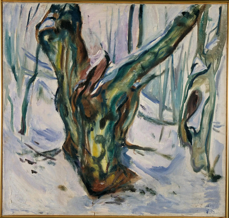 Karkean puunrunkoja lumessa - Edvard Munch