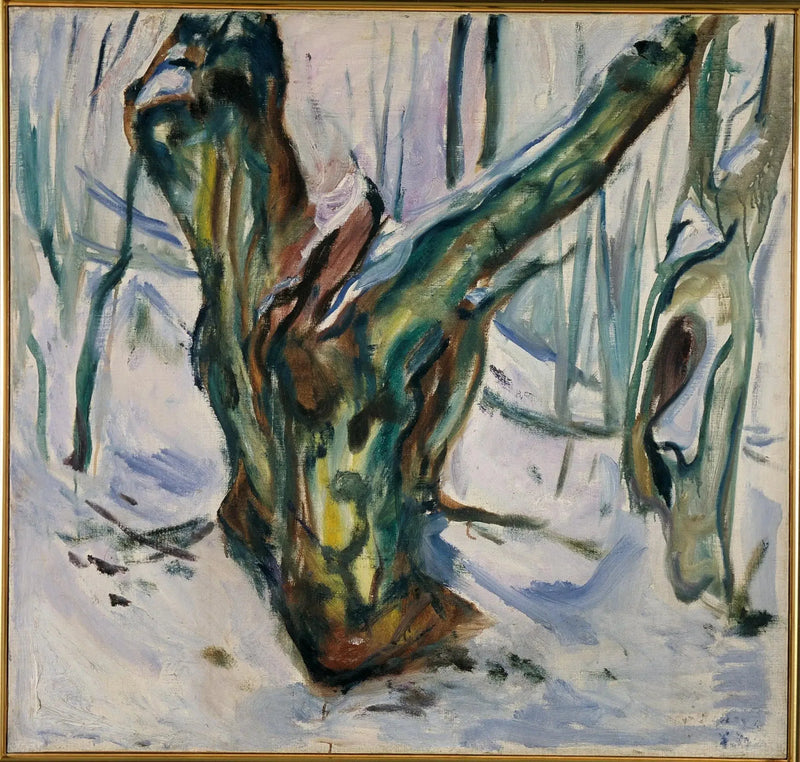 Karkean puunrunkoja lumessa - Edvard Munch