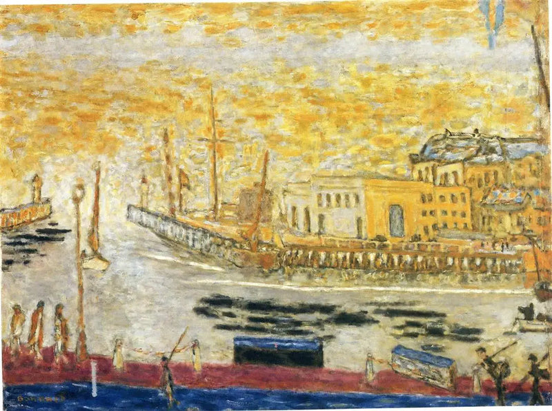 Trouville, sataman lähtö - Pierre Bonnard