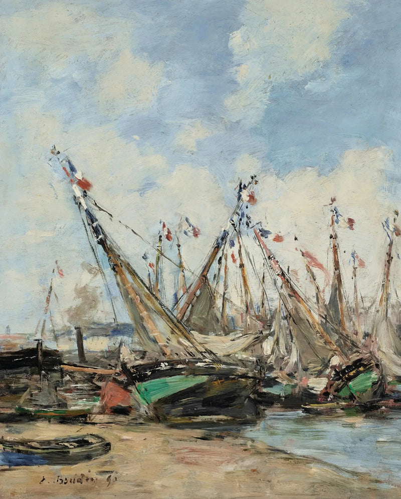 Trouville satama purjeveneet kaiku - Eugène Boudin