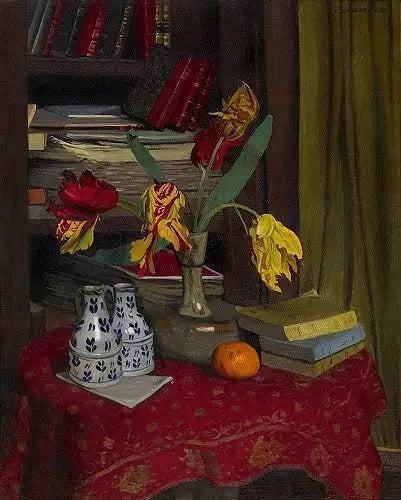 Tulipes papukaija, kirjastotausta - Félix Vallotton
