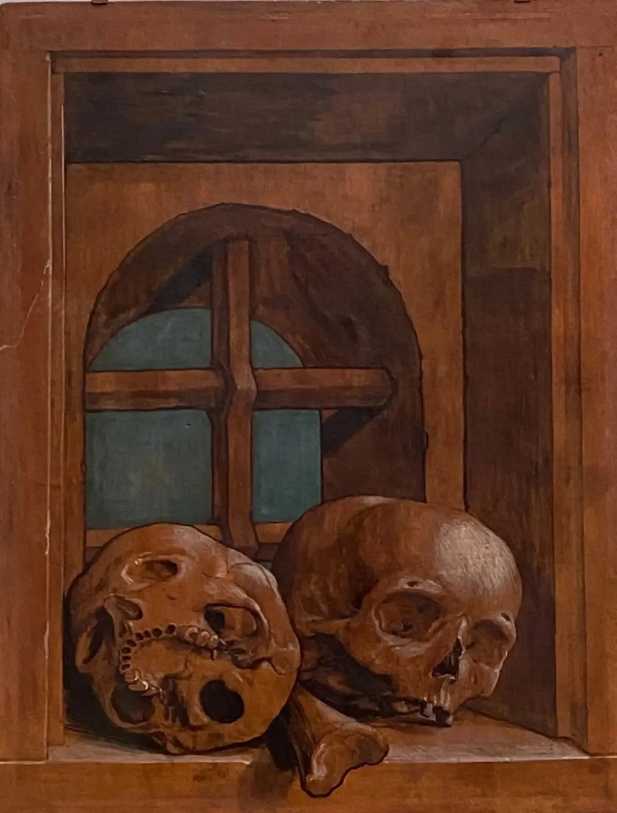 Kaksi kalloja ikkunanurkassa - Hans Holbein nuorempi