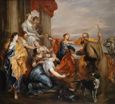 Ulysse löytämässä Achillea Lycomèdeen tyttöjen keskellä - Antoine van Dyck