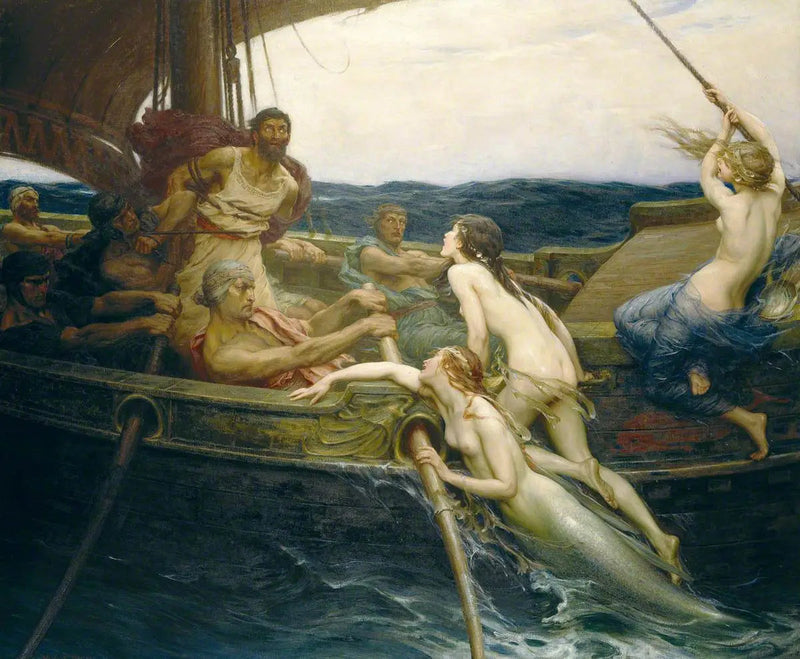 Ulysse ja merenneidot - Herbert Draper