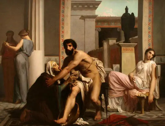 Ulysses tunnistaa hänen imettäjänsä palatessaan Troijasta - Bouguereau