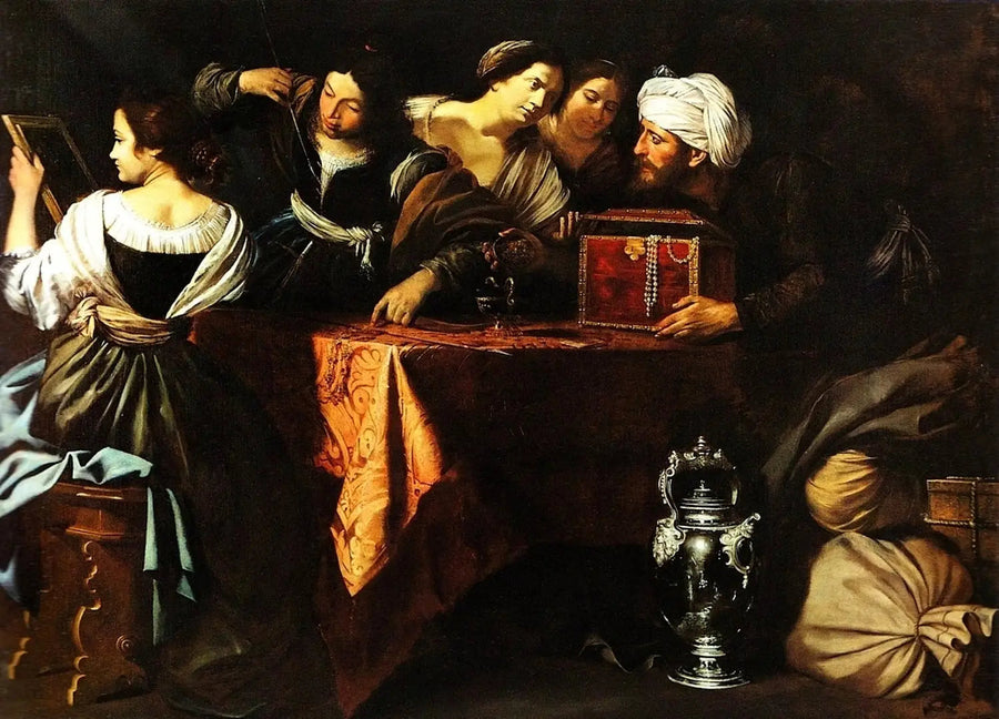 Ulysse kiittää Achillea Lycomédès tytärten joukossa - Artemisia Gentileschi