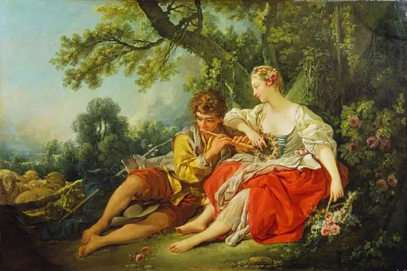 Laulava paimen ja paimenneito - François Boucher