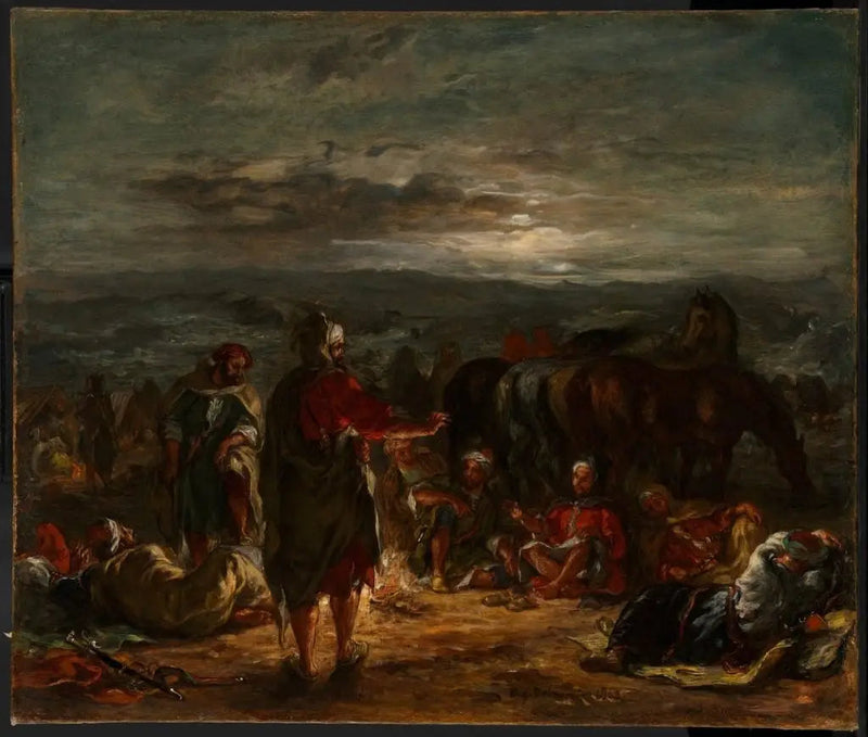 Arabiankylä yöllä - Eugène Delacroix