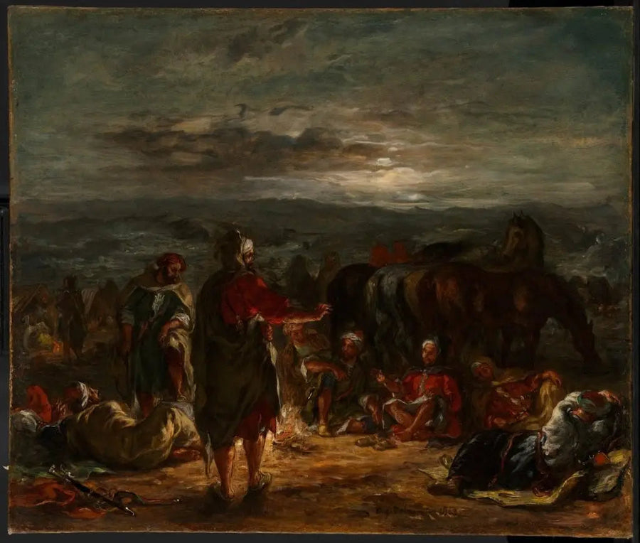 Arabiankylä yöllä - Eugène Delacroix