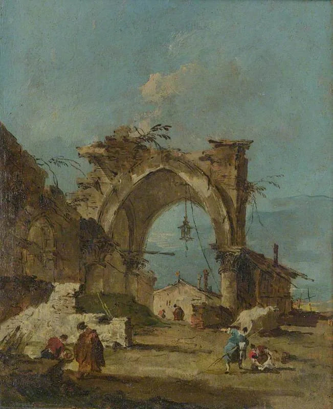 Kapriisi raunioituneen kaaren kanssa - Francesco Guardi