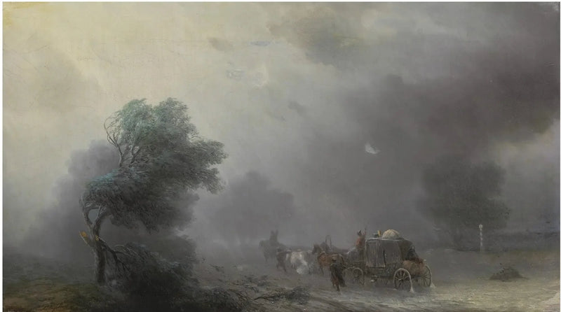 Myrskyn keskellä oleva vaunu - Ivan Aïvazovski