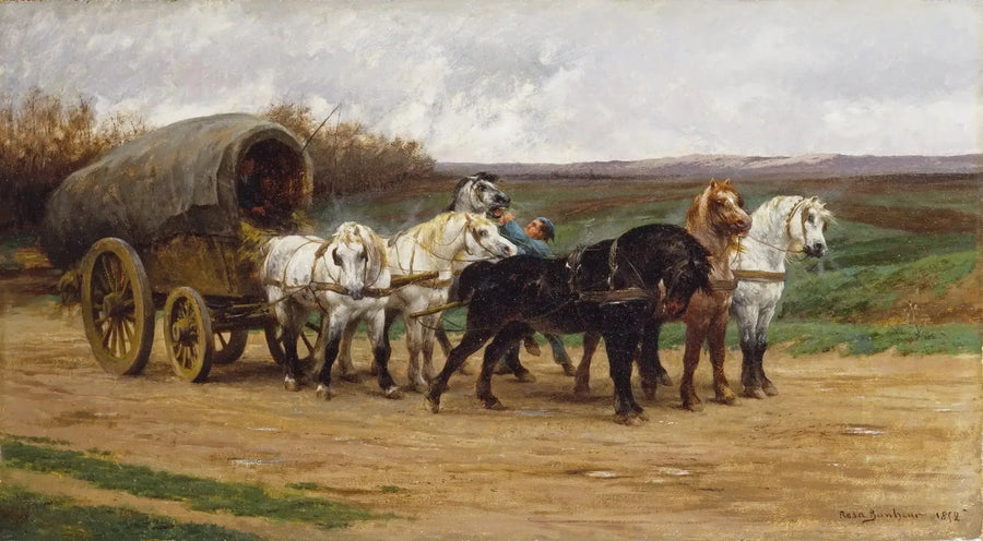 Hevosen vetämä vaunu ja valjakko - Rosa Bonheur