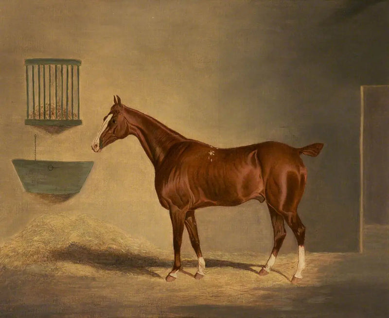 Alezan-hevonen tallissa - John Frederick Herring, Sr.