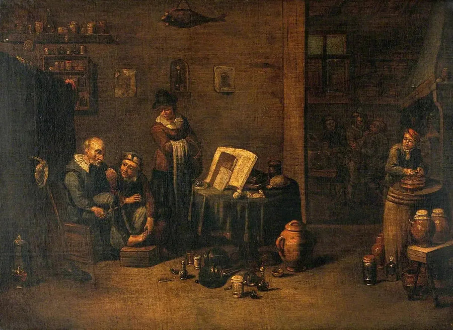 Kirurgi leikkaamassa jalkaa - David Teniers nuorempi