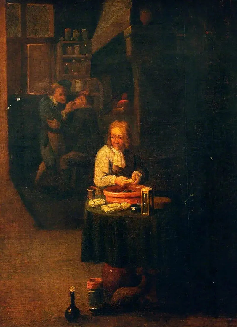 Kirurgi valmistaa kipsiä - David Teniers nuorempi