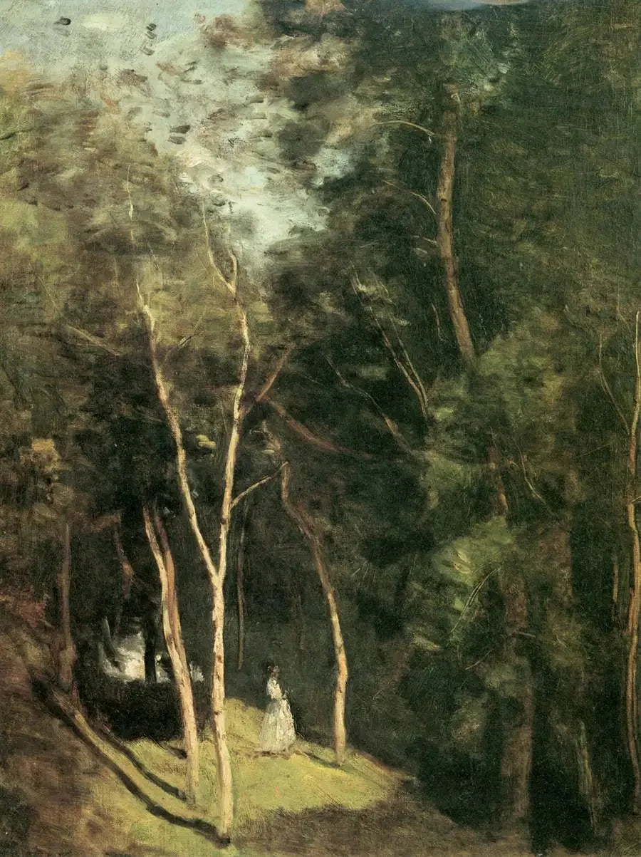 Puutarhan nurkka Port-Berteaussa, lähellä Rochemontia - Jean-Baptiste Camille Corot