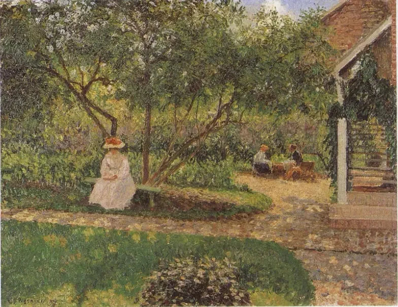 Eragny-puutarhan nurkka - Camille Pissarro