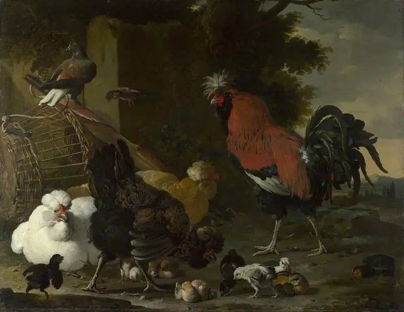 Kukko, kana ja tipuja - Melchior de Hondecoeter