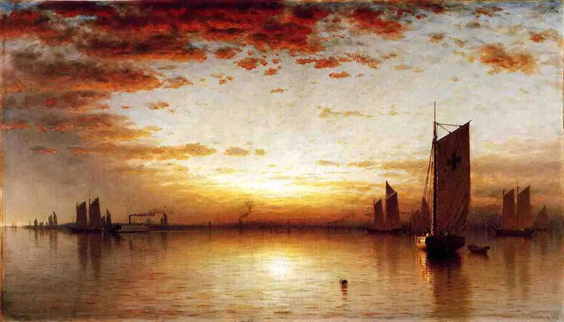 Auringonlasku, New Yorkin lahti - Sanford Robinson Gifford