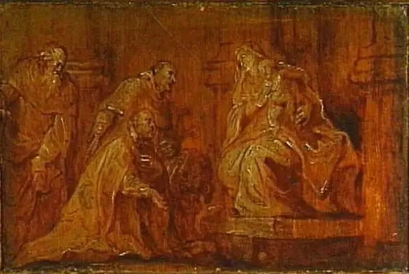 Lahjoittaja kahden suojeluspyhimyksen kanssa, jotka palvovat Neitsyt-lapsen kanssa - Antoine van Dyck