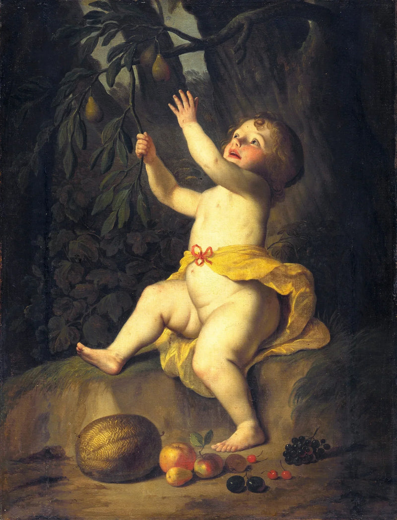 Lapsi poimimassa hedelmiä - Gerrit van Honthorst