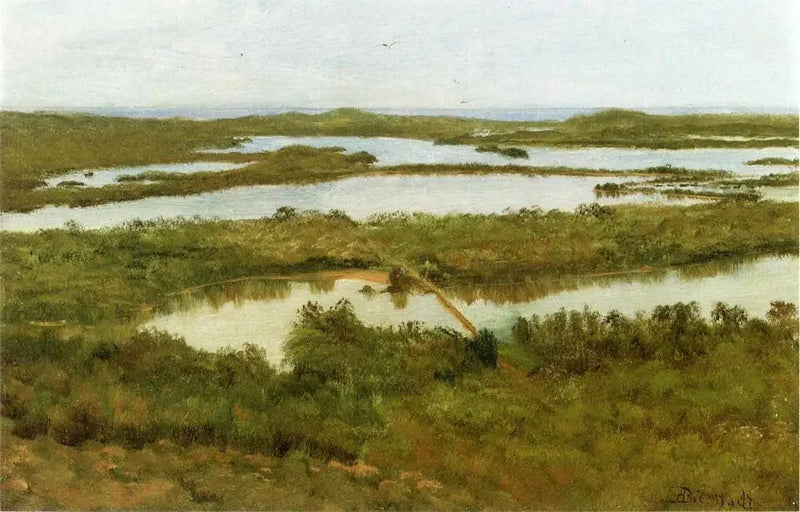 Joen suistoalue - Albert Bierstadt