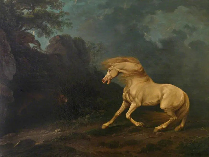 Yllätynyt ori leijonan edessä - George Stubbs