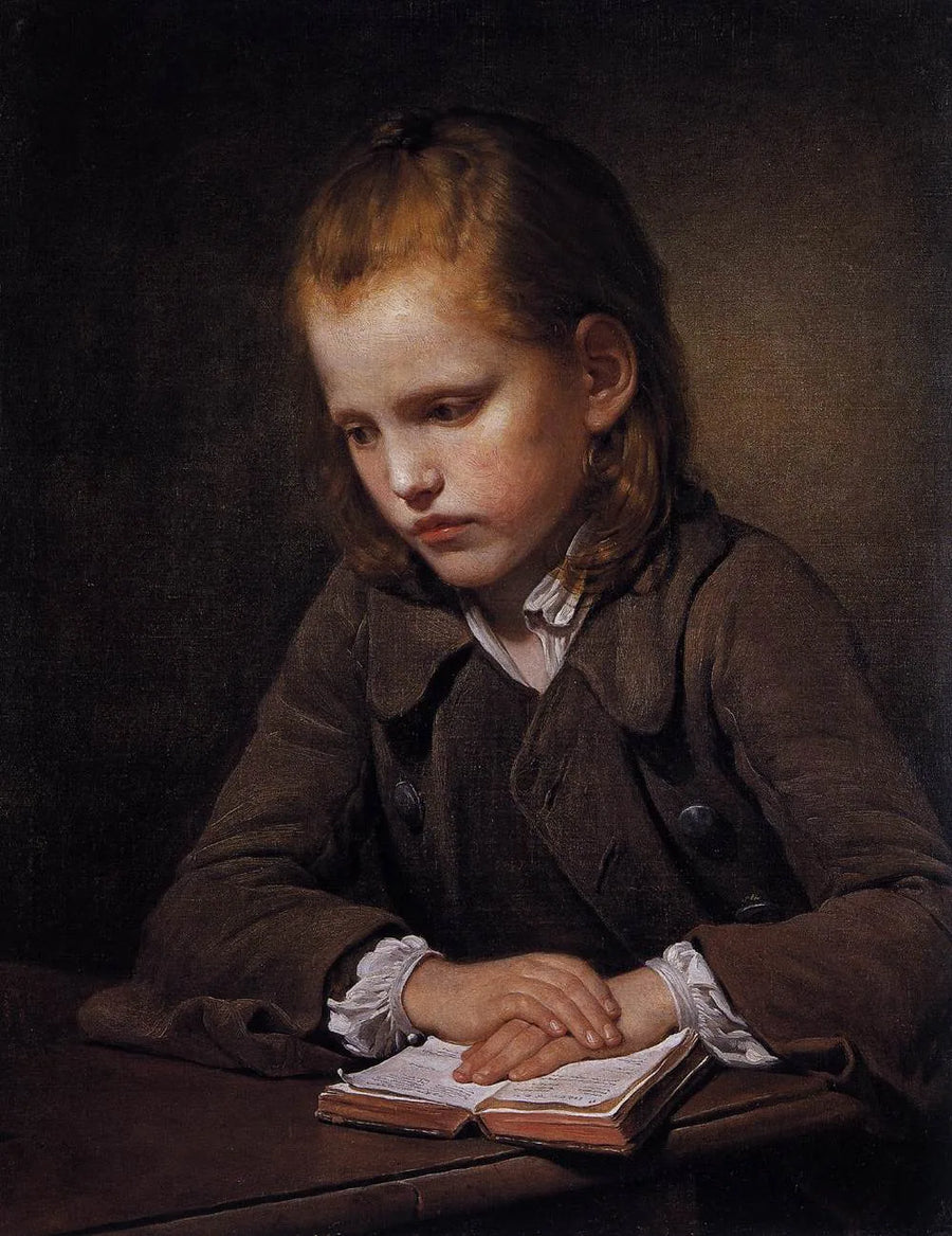 Poika oppikirjan kanssa - Jean-Baptiste Greuze