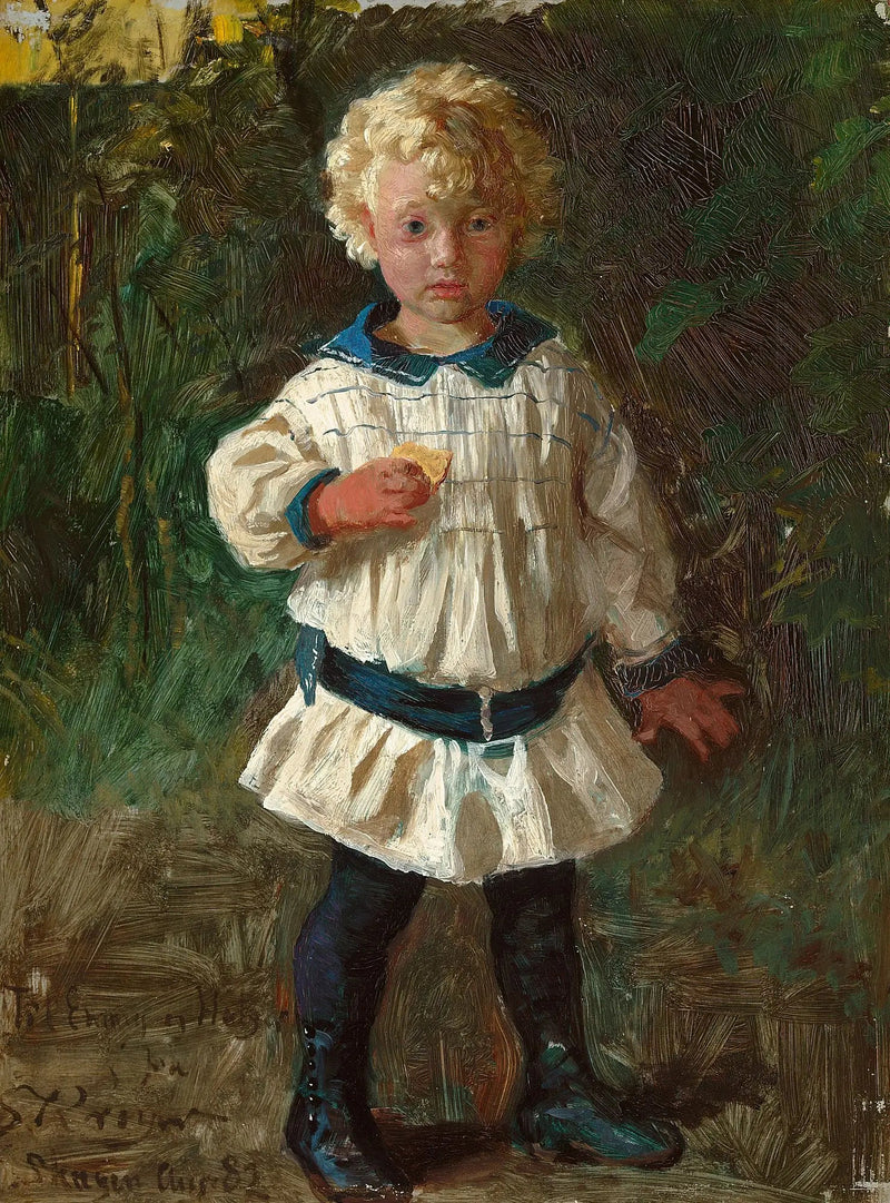 Vaaleatukkainen poika. Jens Drachmannin muotokuva. - Peder Severin Krøyer