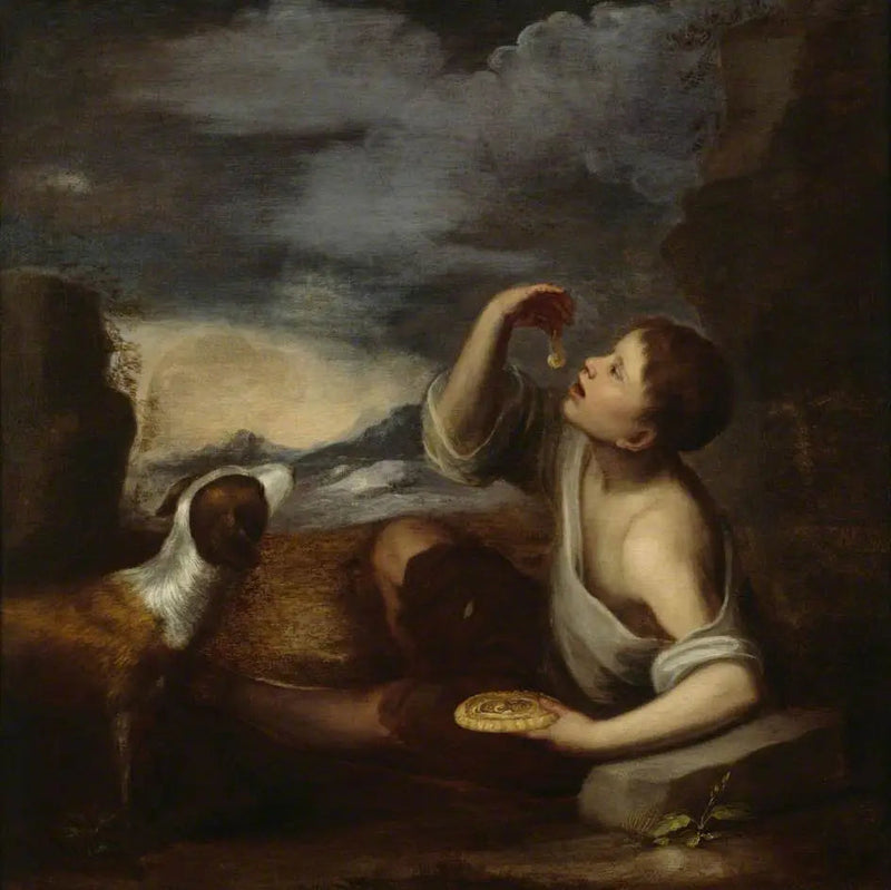 Espanjalainen poika koiran kanssa - Bartolomé Esteban Murillo