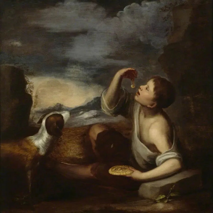 Espanjalainen poika koiran kanssa - Bartolomé Esteban Murillo