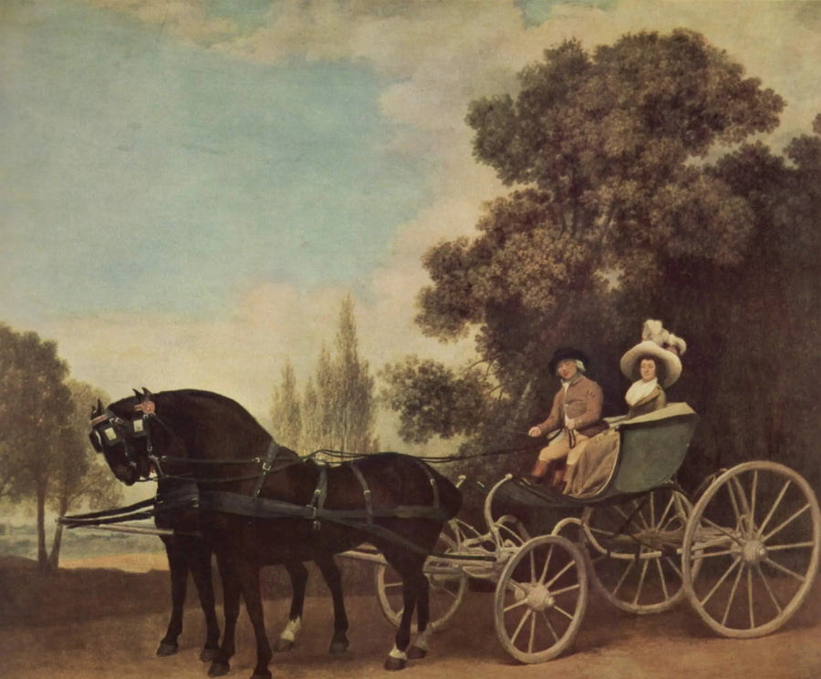 Herra ajaa naista phaétonilla - George Stubbs