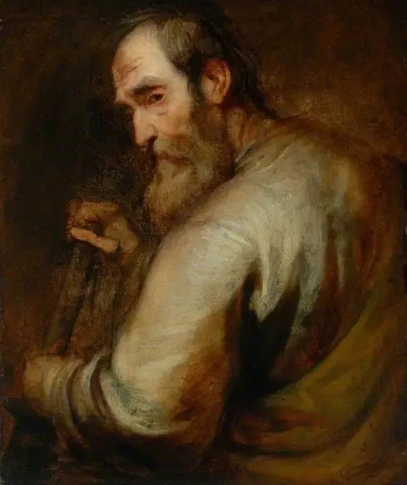 Mies nojaten lapioon - Antoine van Dyck