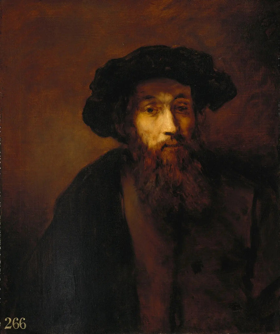 Partas partainen mies lippalakki päässään (Rembrandtin mukaan) - Thomas Gainsborough