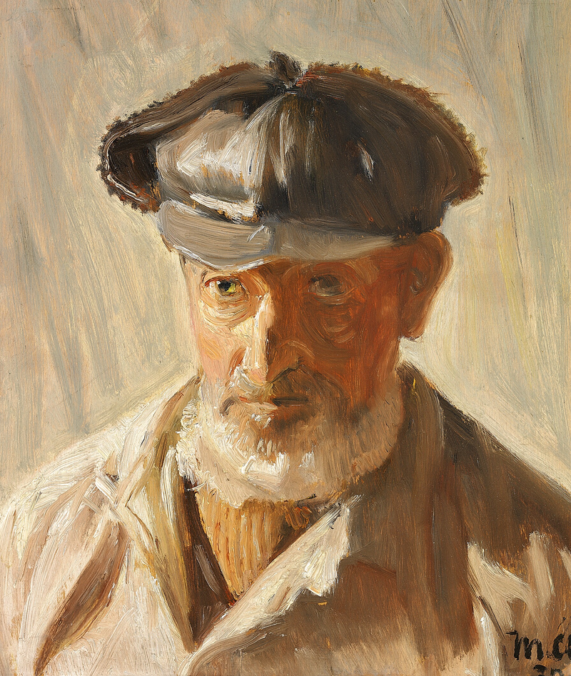 Mies Skagenista päällään lippalakki. - Michael Peter Ancher
