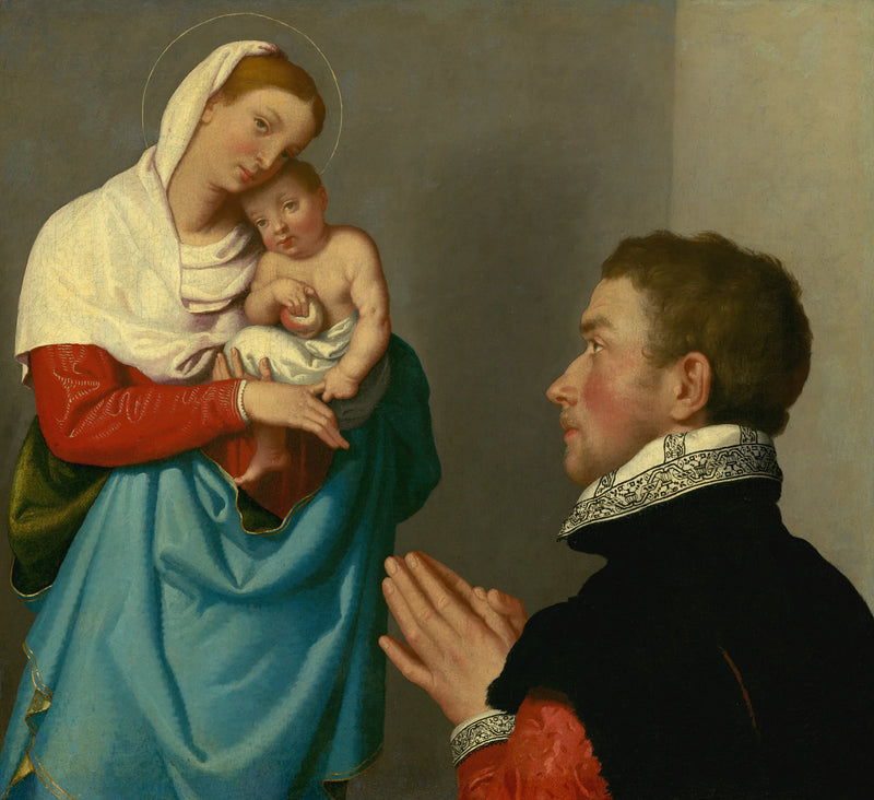 Mies ihailussa Marian edessä - Giovanni Battista Moroni