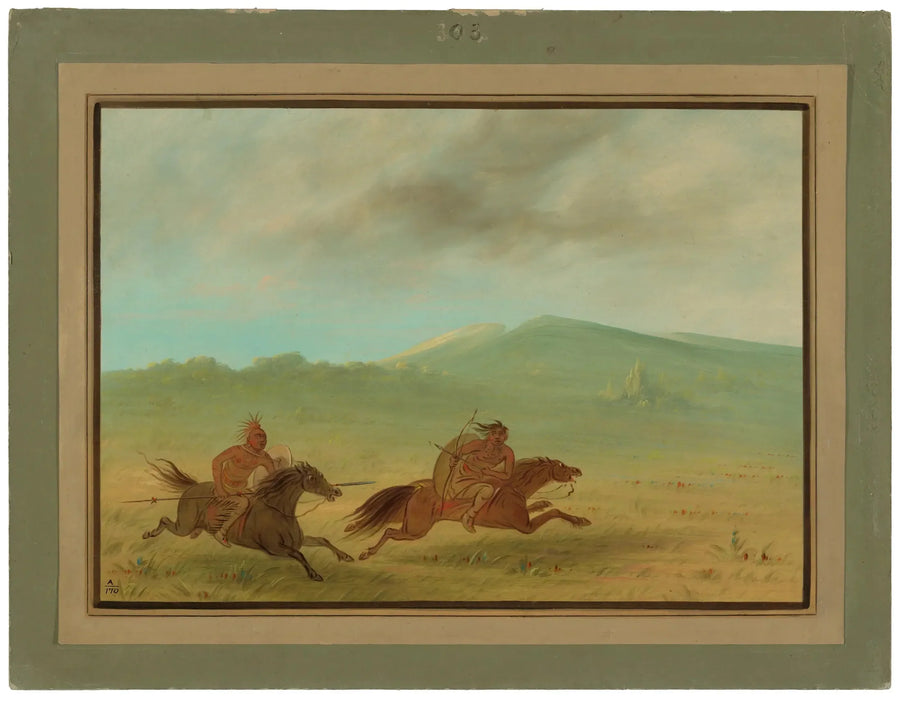 Intiaani Osage seuraamassa Camanchea - George Catlin
