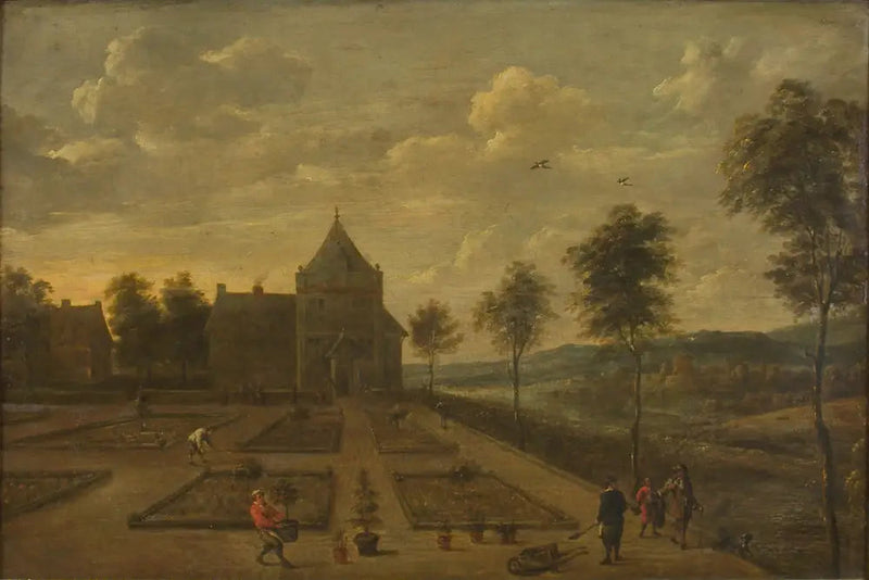 Puutarha edessä maalaistalossa - David Teniers nuorempi