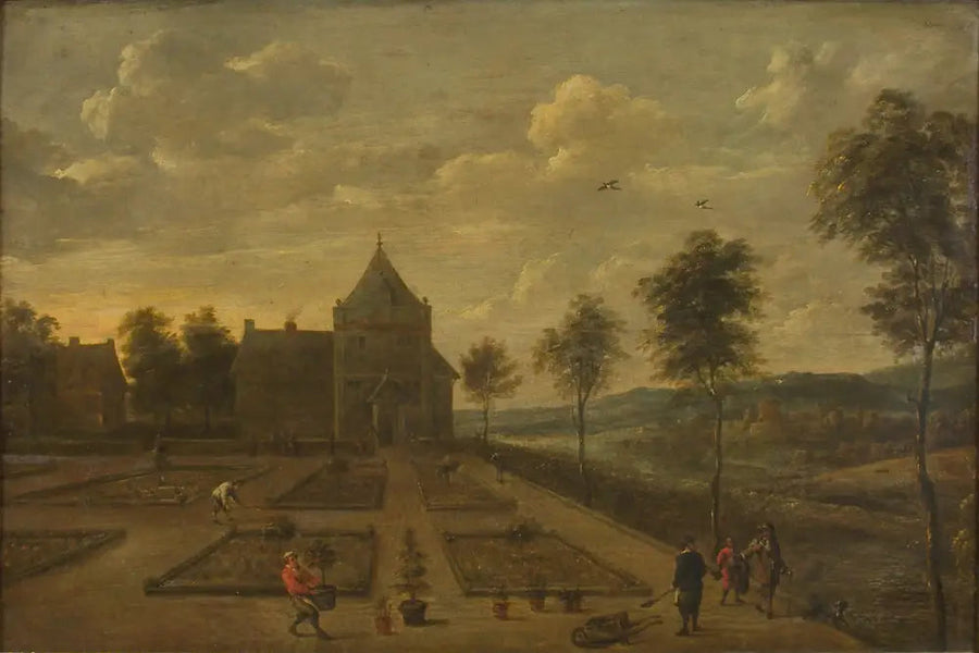 Puutarha edessä maalaistalossa - David Teniers nuorempi