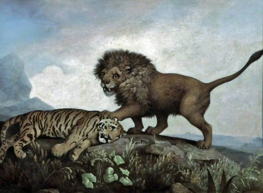 Leijona ja tiikeri - George Stubbs