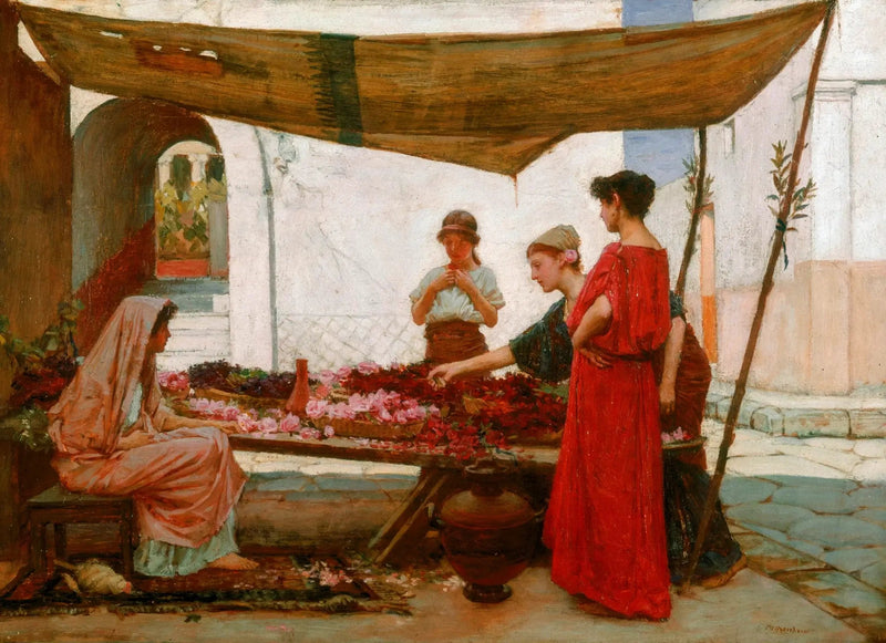 Kreikkalainen kukkamarkkinat - John William Waterhouse