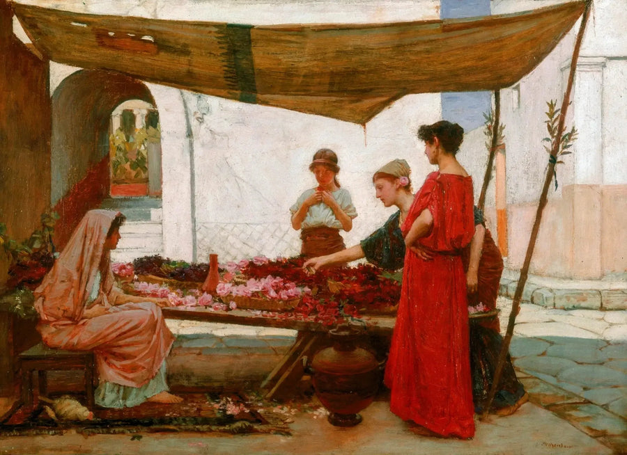 Kreikkalainen kukkamarkkinat - John William Waterhouse
